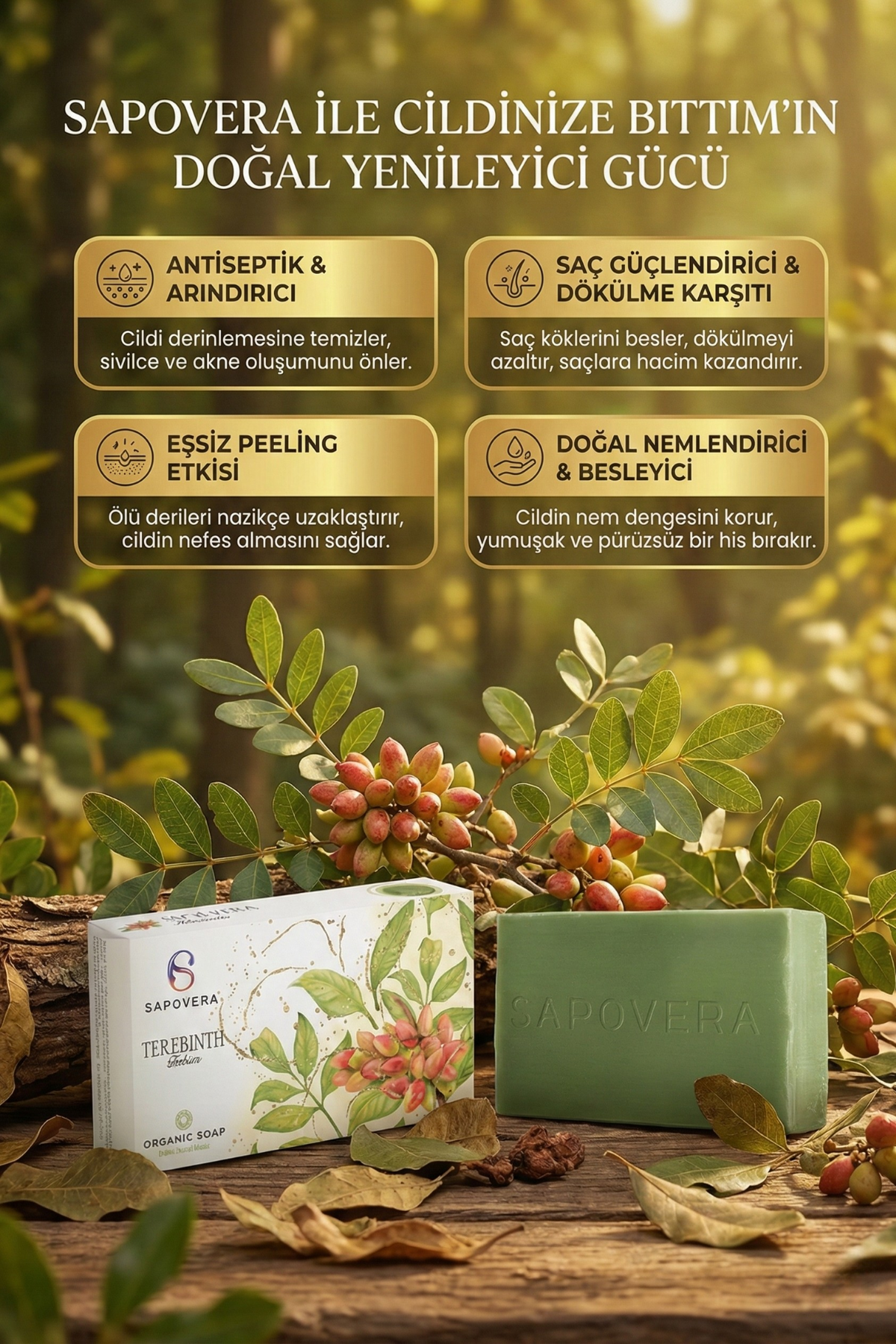 Sapovera Doğal Bıttım Sabunu - 100 gr