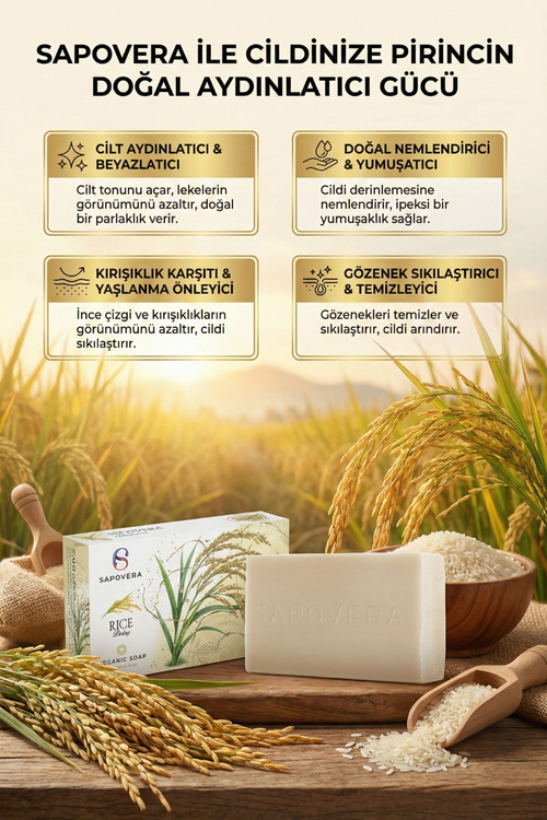 Cilt Beyazlatıcı & Leke Karşıtı Pirinç Sabunu - 100 gr