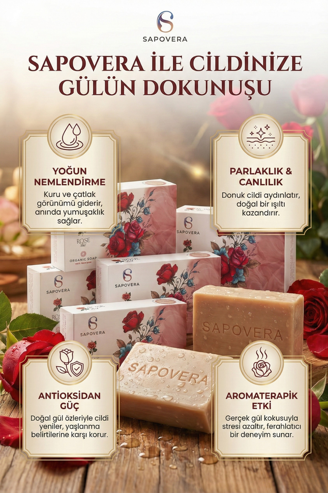 Gözenek Sıkılaştırıcı & Canlandırıcı Gül Sabunu – 100 gr
