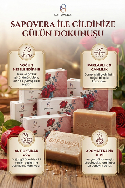 Gözenek Sıkılaştırıcı & Canlandırıcı Gül Sabunu – 100 gr