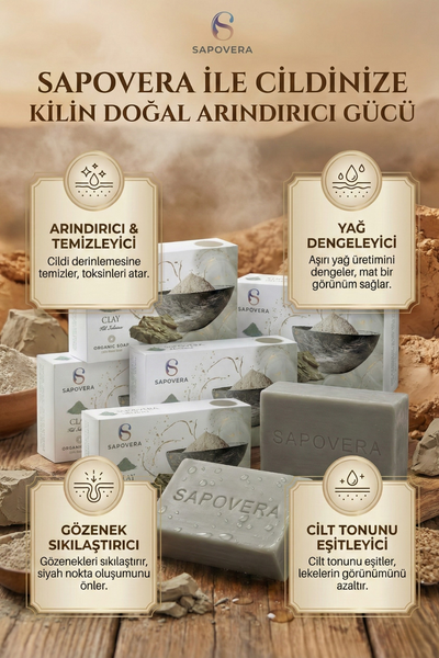 Yağlı Ciltler İçin Gözenek Sıkılaştırıcı Kil Sabunu- 100 gr